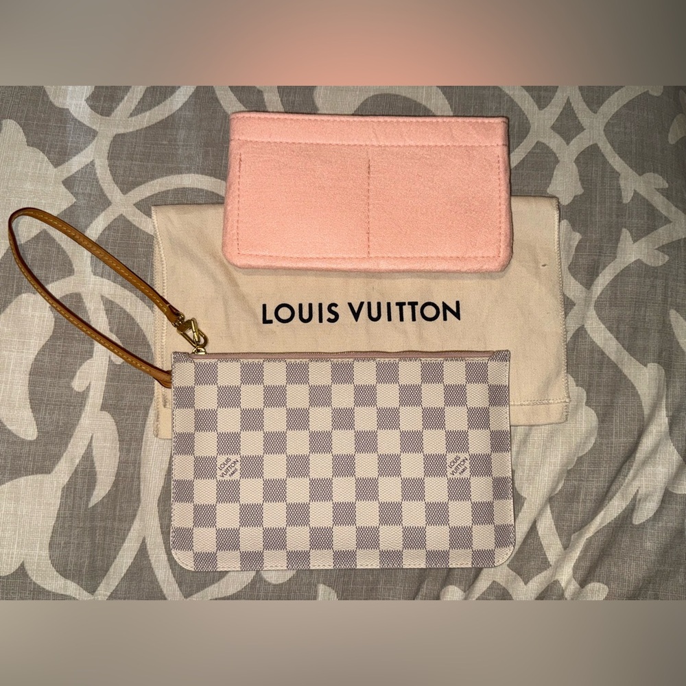 Authentic Louis Vuitton Damier Azur Neverfull GM Pouch